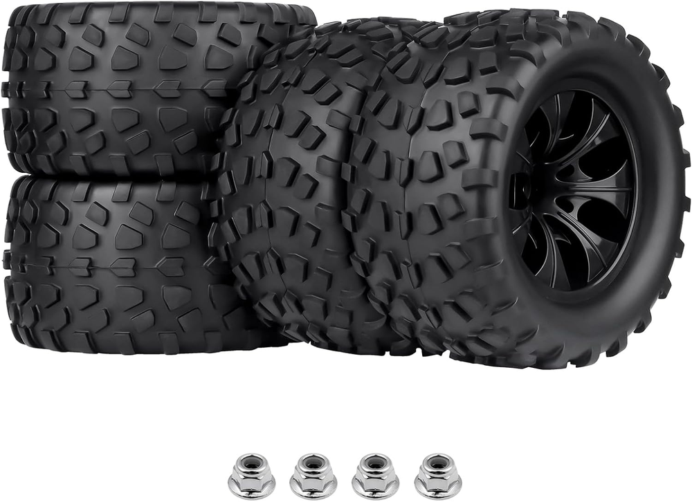 2.8 Tires and Wheels 12Mm Hex 1/10 Scale RC Monster Truck Wheels