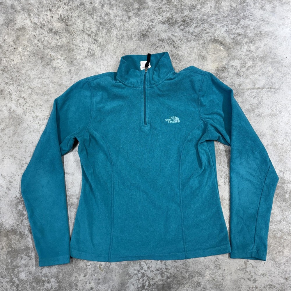 The North Face Fleece Pullover Womens Small Blue TKA 100 Lightweight Quarter Zip