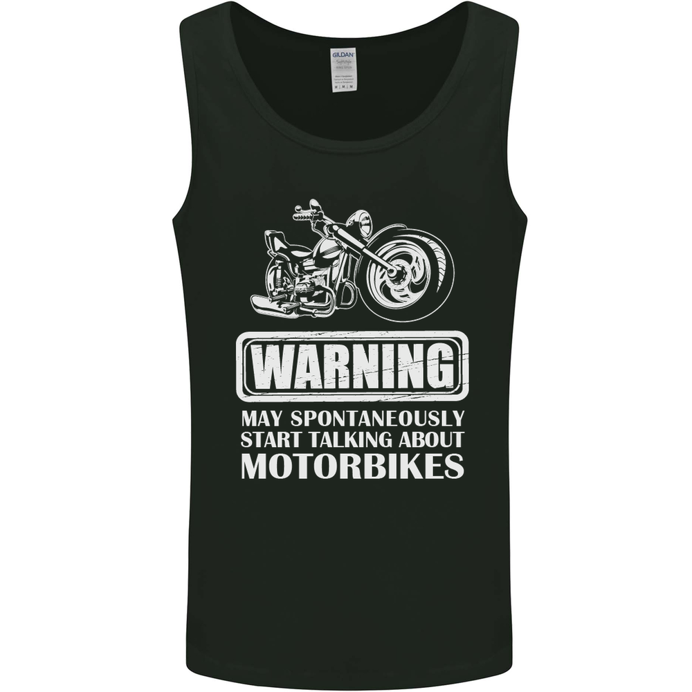Start Talking About Motorbikes Funny Biker Mens Vest Tank Top