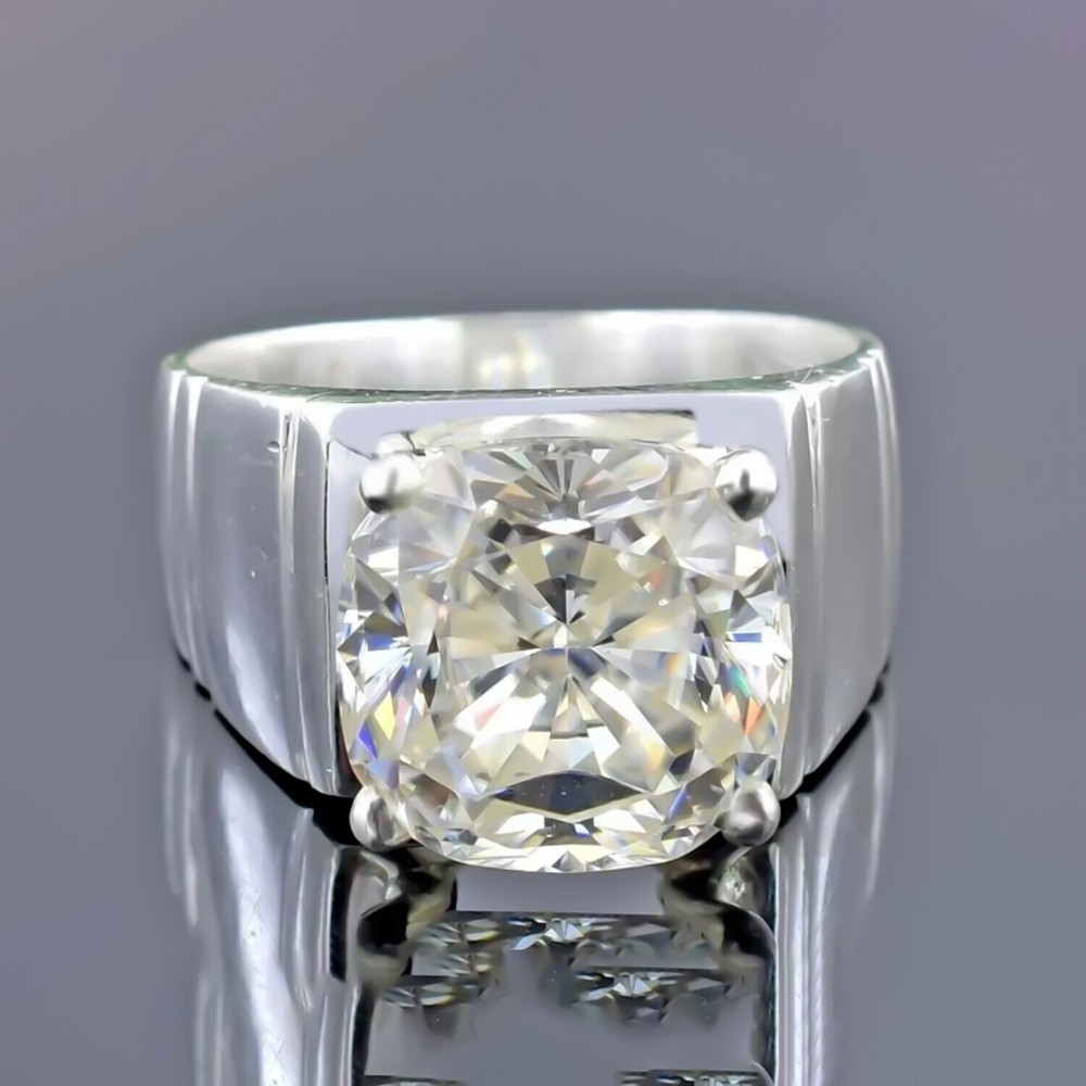 9.25 Ct White Diamond Men's Solitaire Ring 925 Silver Christmas Gift