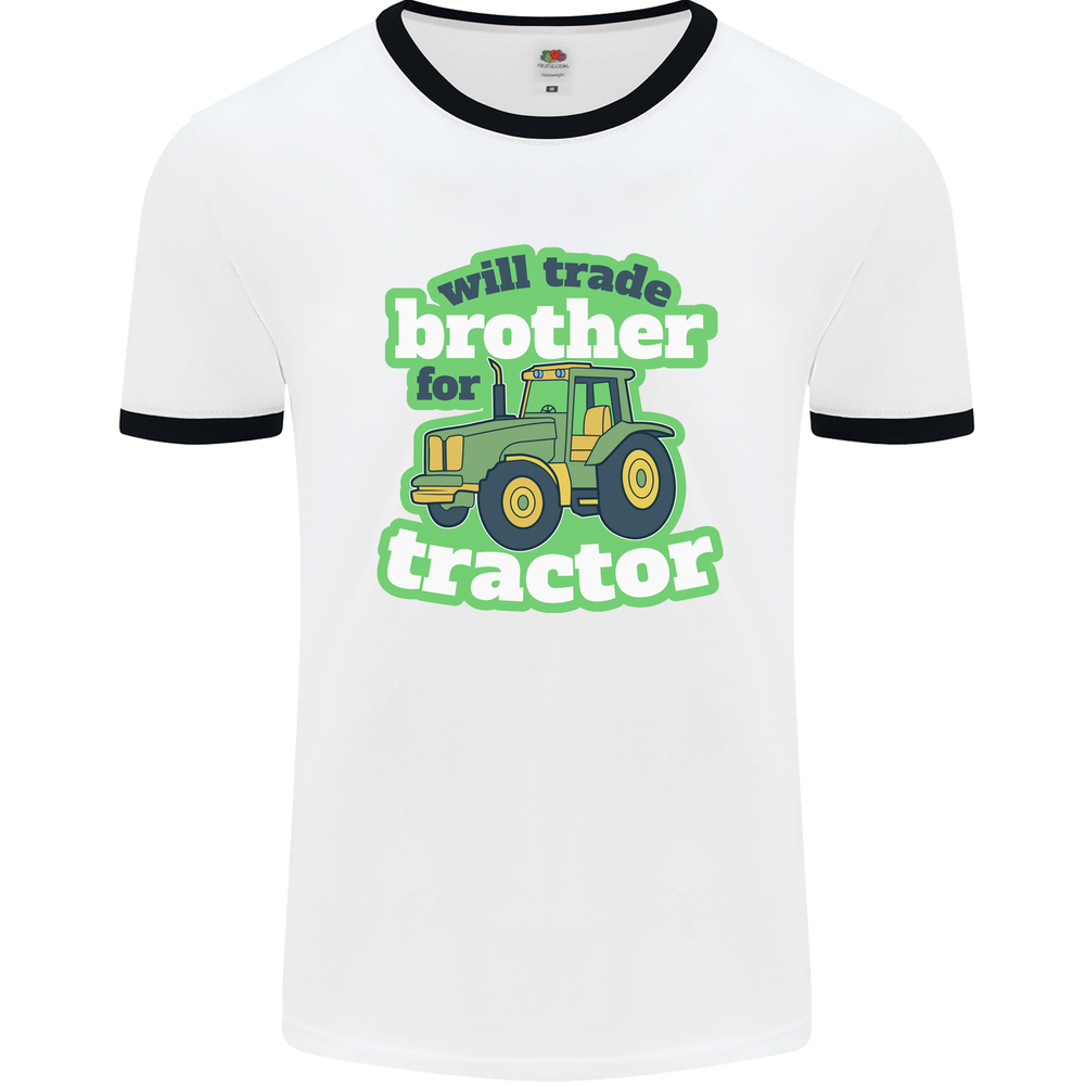 Will Trade Brother For Tractor Farmer Mens Ringer T-Shirt