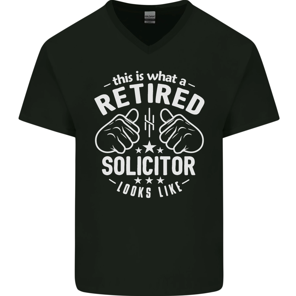 This Is What a Retired Solicitor Looks Like Mens V-Neck Cotton T-Shirt