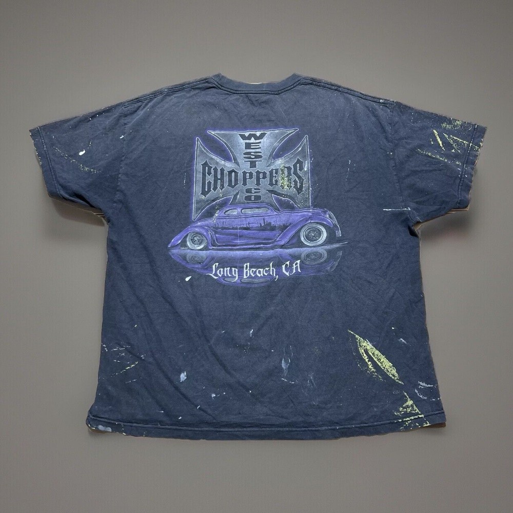Vintage West Coast Choppers Thrashed Shirt Size 2XL Long Beach Jesse Who James