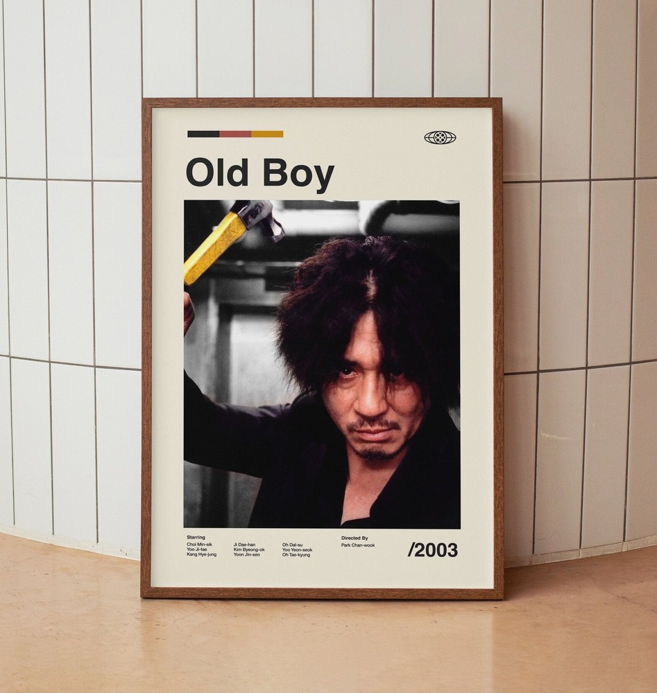 Old Boy 2003 Korean Film Poster Midcentury Modern Wall Art Print