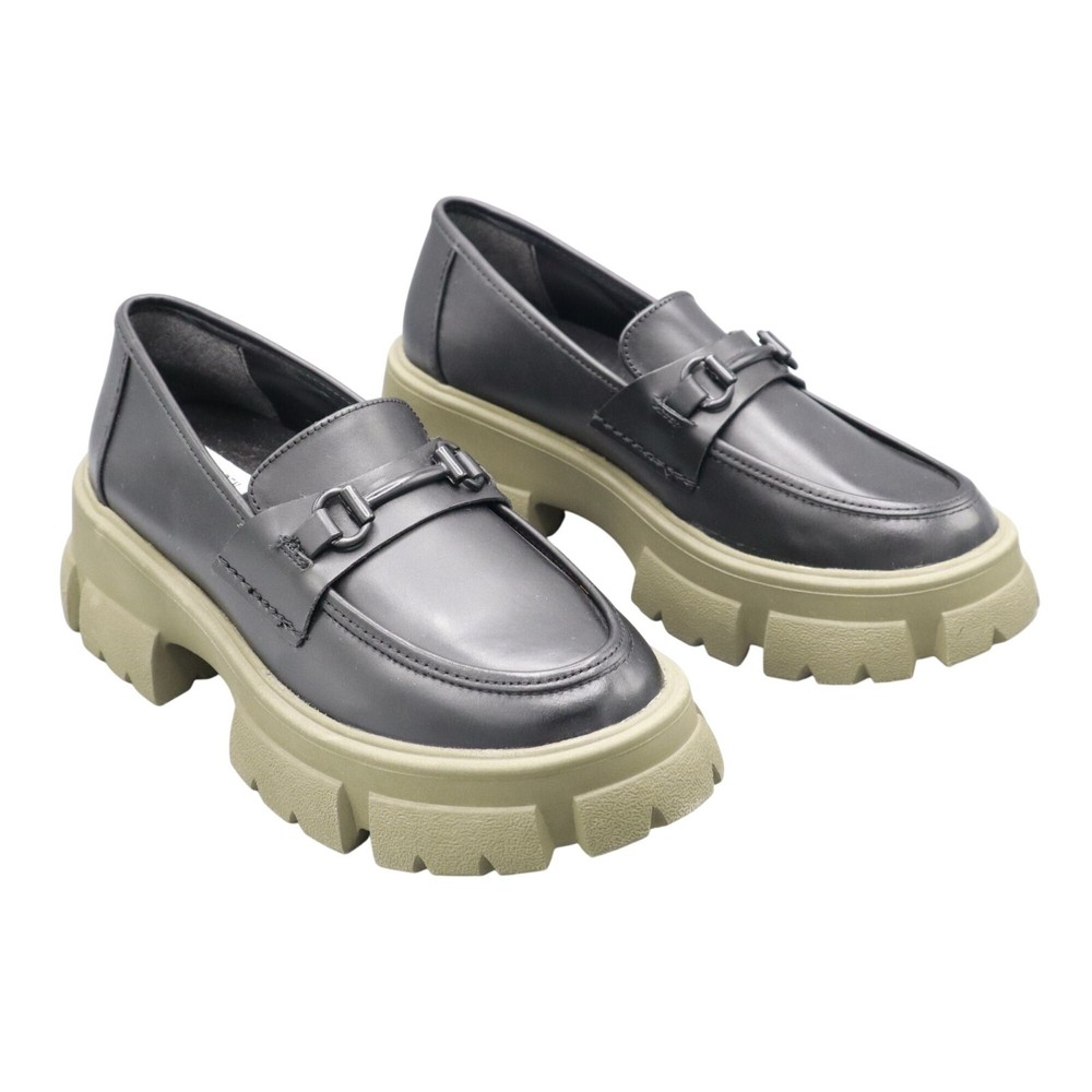 Steve Madden Trifecta Loafers Women 9.5 Black Trendy Classic Elevated Basic Prep