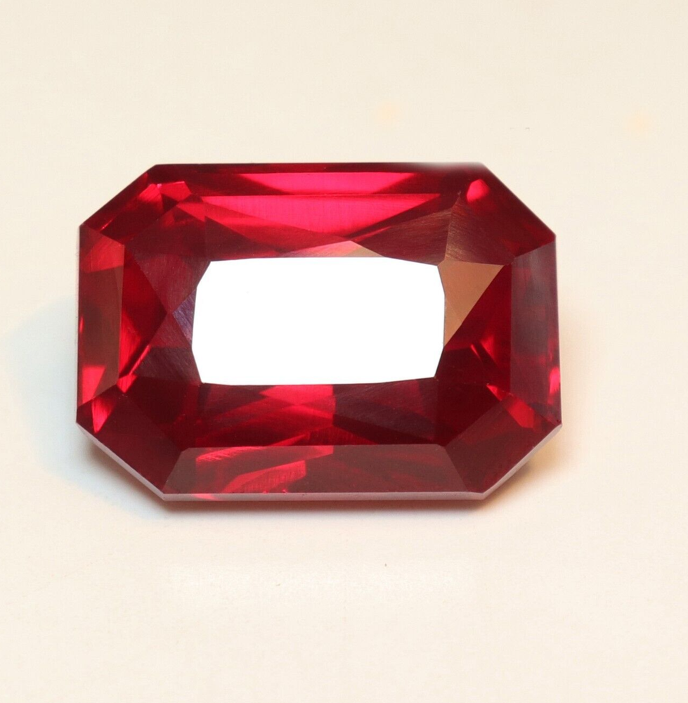 Natural Blood Red Ruby Emerald Cut 19.80 Ct AAAA+ Certified Rare Loose Gemstone