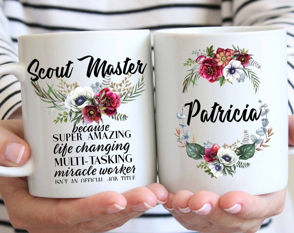 Personalized Scout Master Gift For Women L Custom Name Floral Cup L Thank You
