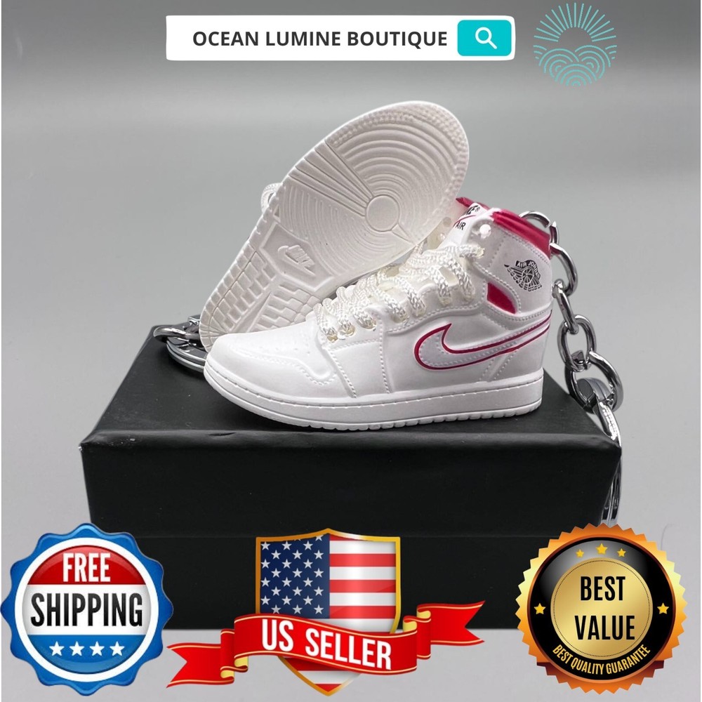 Air Jordan 3D Mini Sneaker Keychain, Basketball Sneaker Collectible, Box Options