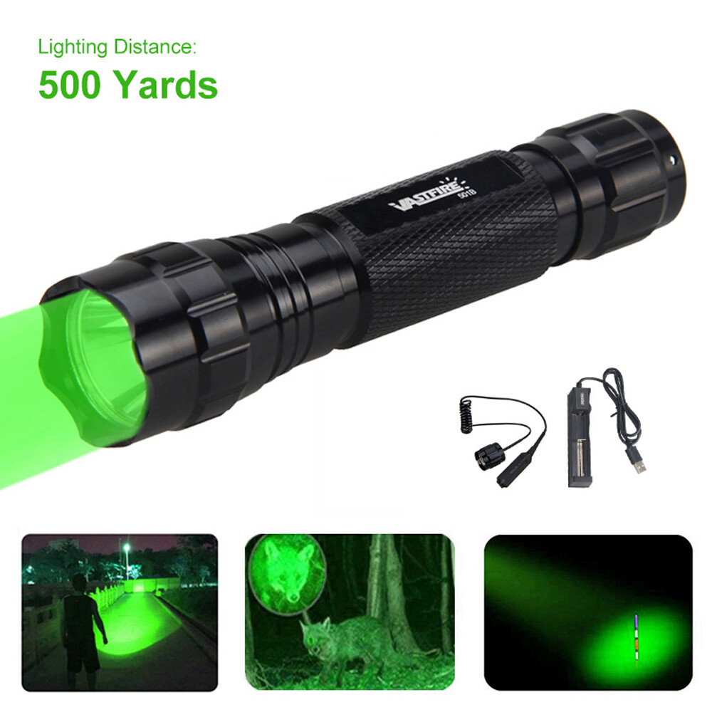 500Yard Green LED Hunting Flashlight for Predator Varmint Hog Night Hunts