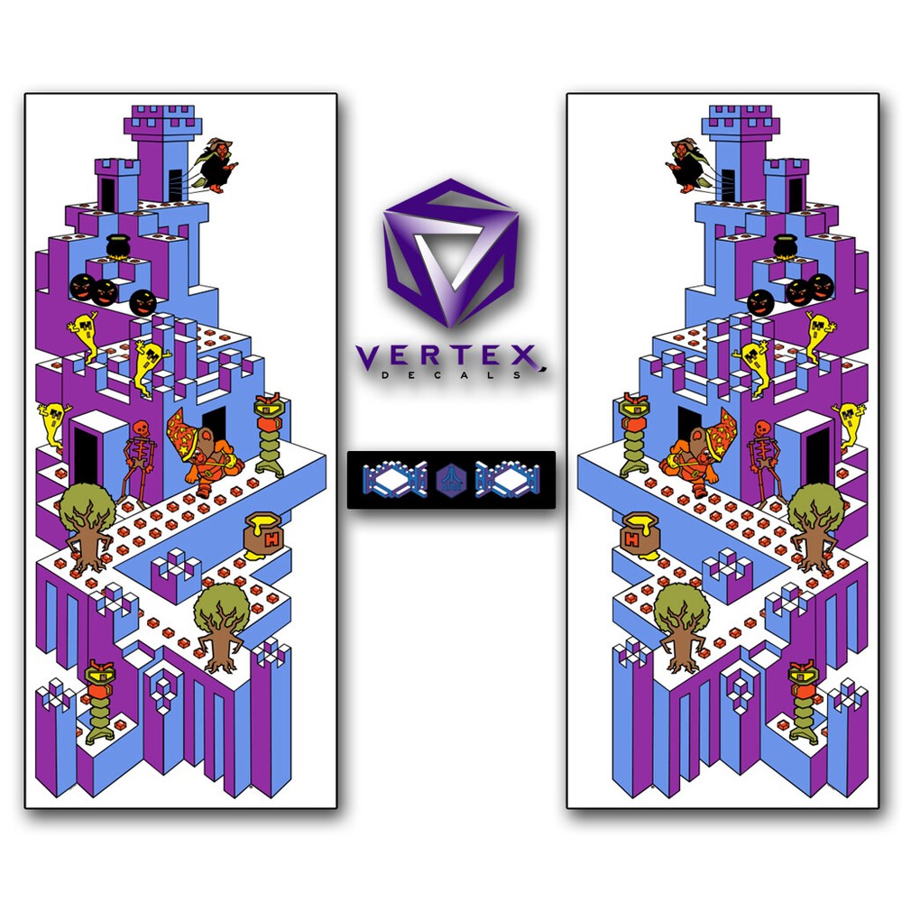 Crystal Castles Side Art Replacement Kit Arcade Cabinet Artwork Graphics Decals