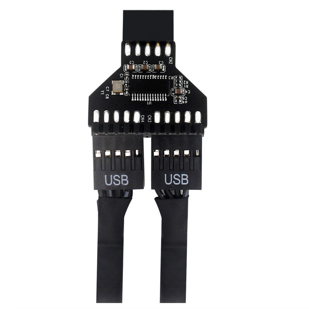 1 to 2 USB 2.0 9-Pin Header Splitter Adapter for Motherboard Expansion