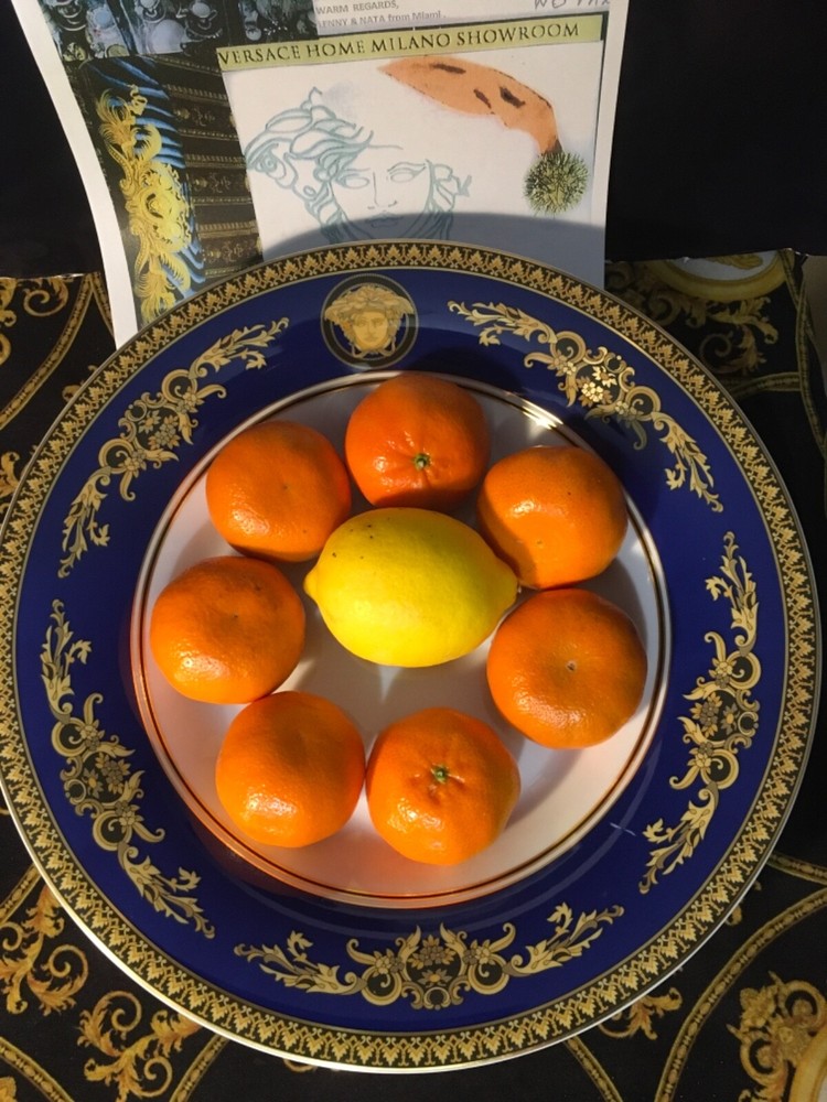 VERSACE BOWL MEDUSA BLUE GOLD FRUIT SALAD VEGE 12