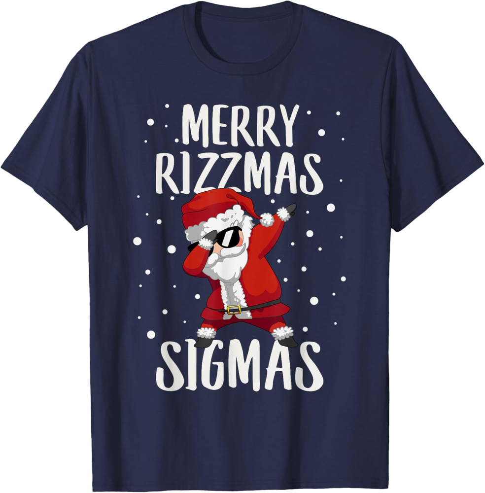 Dabbing Santa Merry Rizz-mas Sigmas Boy Girl Funny Sweatshirt T-shirt