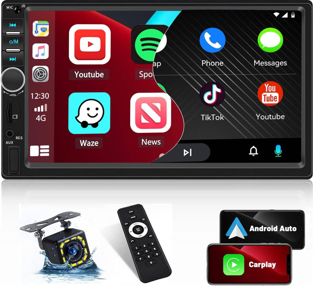 7-inch 2DIN Touchscreen Car Stereo with Apple CarPlay Android Auto and Backup Camera-image