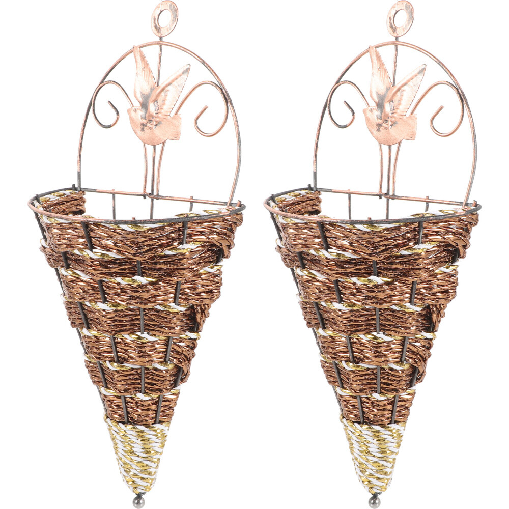 2pcs Flowerpots Hanging Flower Pot Wall Cone Basket Hanging Planter Basket