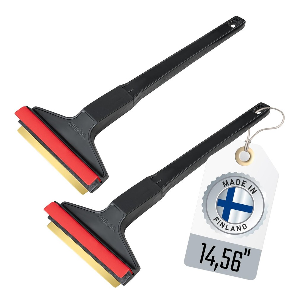Ice Scraper Brass Blade 2 Pack Car Long Handle 14,5 Black - Red