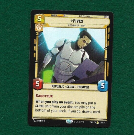 STAR WARS UNLIMITED FIVES #216 TWILIGHT OF THE REPUBLIC RARE