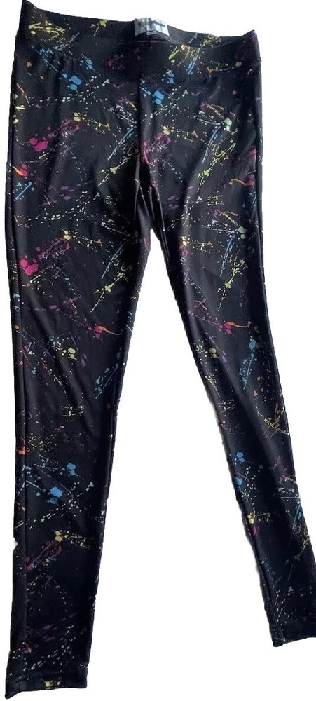 Colorful Splatter Print Tipsy Elves Leggings for Women Size Medium Artist Design