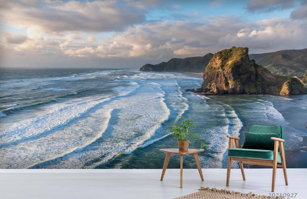 3D Sky Cloud Sea Beach Wall Murals Wallpaper Murals Wall Sticker 62