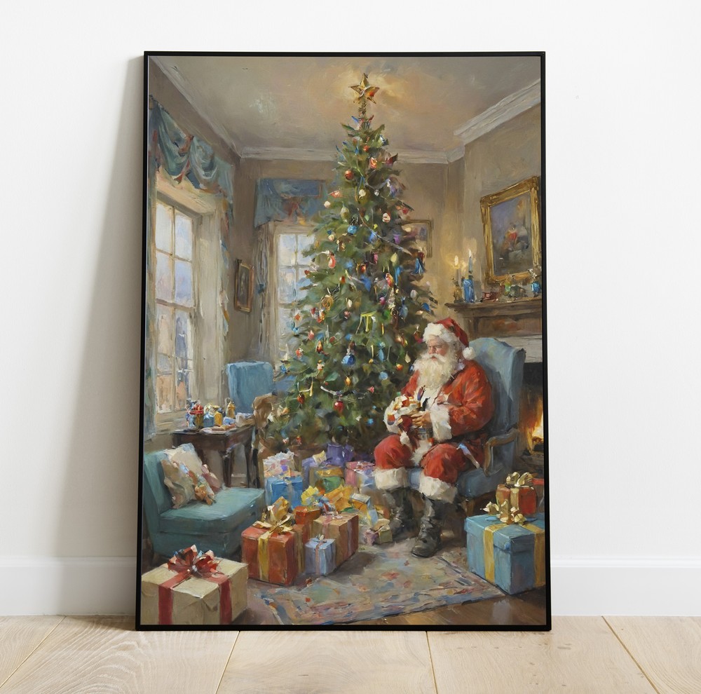 Wall Art Special: Hand Painted Winter Christmas Oil Painting