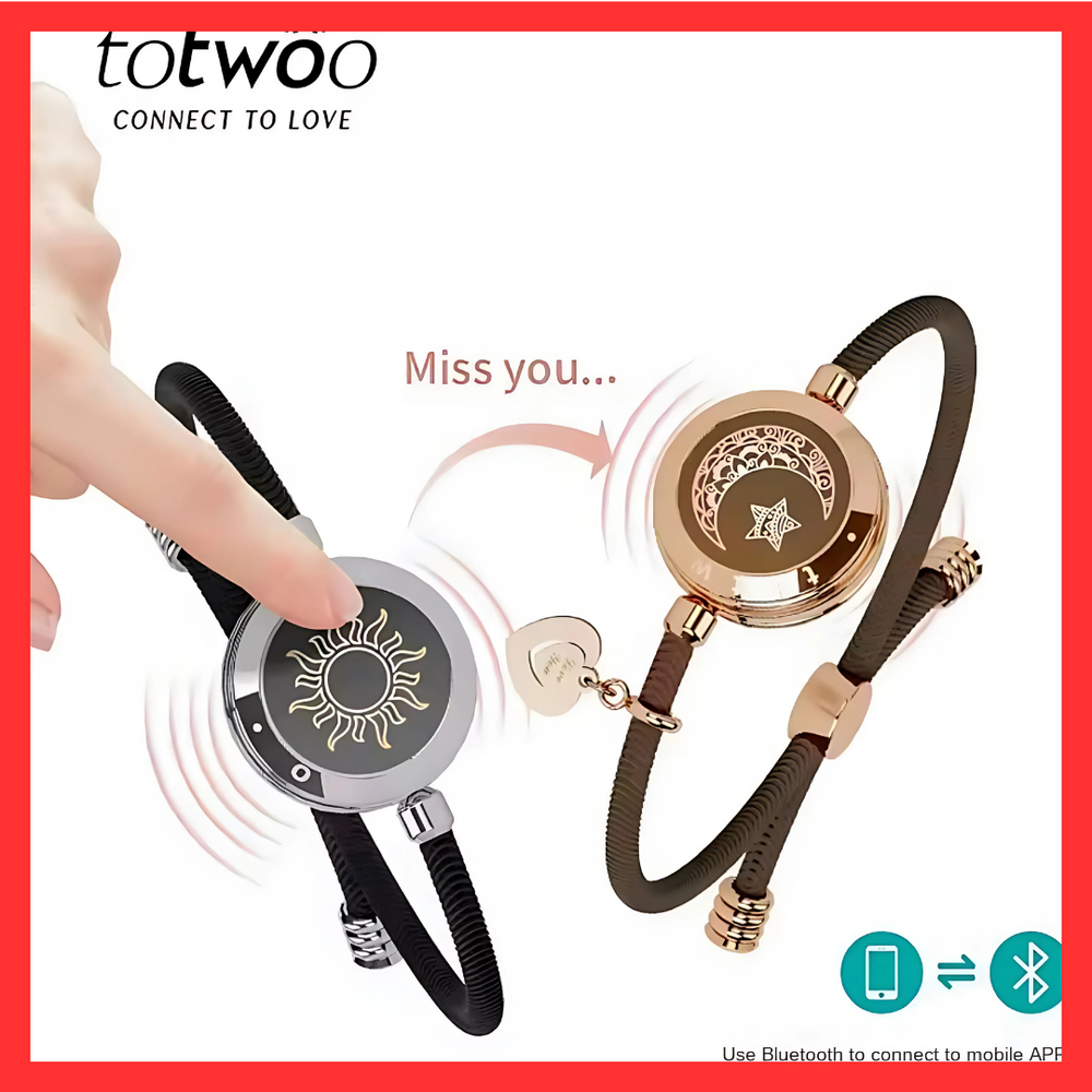 Sun&Moon Couples Bracelets Long Distance Love Gift Vibrate & Light up Valentine