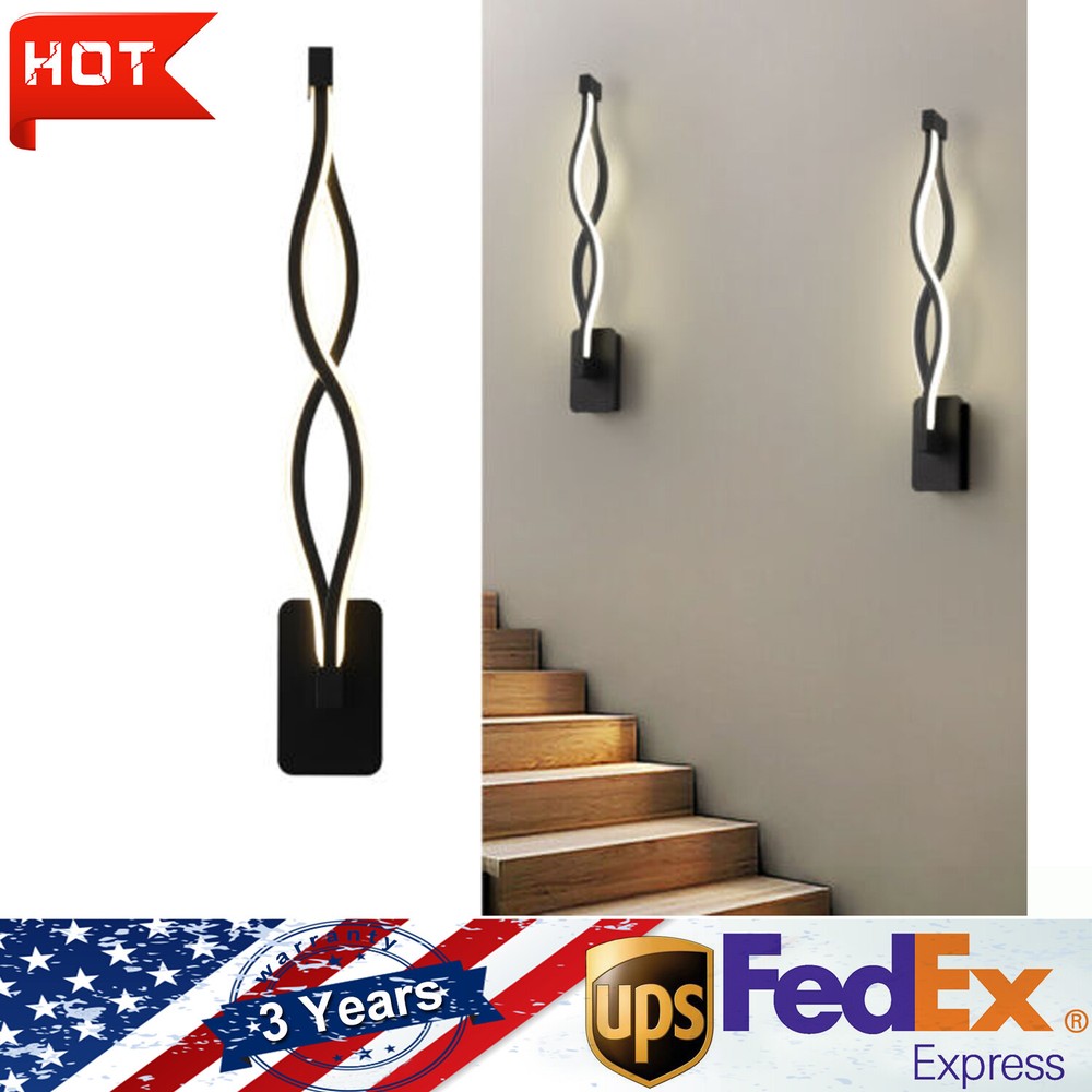 Wavy Wall-Mounted LED Wall Light Dimmable w/Heat-sink Hole Sconce Lighting Decor