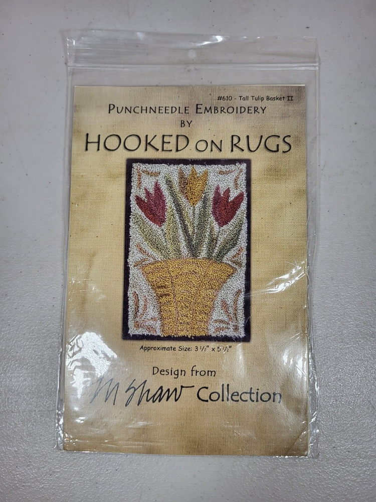 Punch Needle Rug Pattern #610 Tall Tulip Basket Embroidery Design