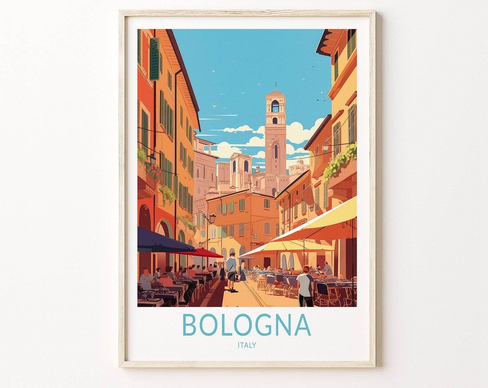 Bologna Travel Poster Bologna Italy Wall Art Italy Travel Home Decor Wall Art