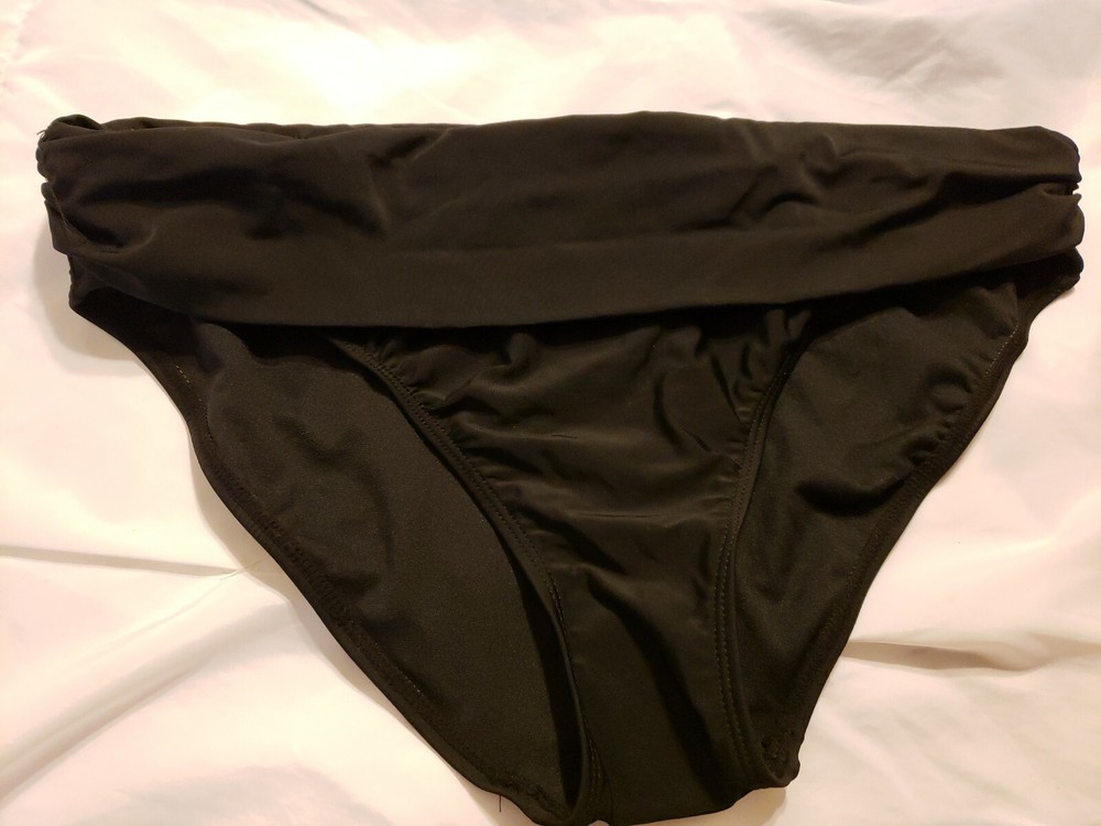 P23 NWT Macy's Island Escape Solid Black Bikini Bottom CLEARANCE SALE MSRP $25-image