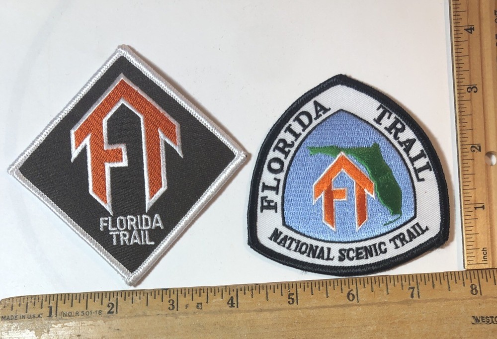 Vintage Lot Of 2 Florida National Scenic Trail Logo Patch Hiking Travel Souvenir