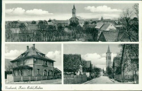 Postcard Unzhurst district Bühl Baden village street business total (No.9640)