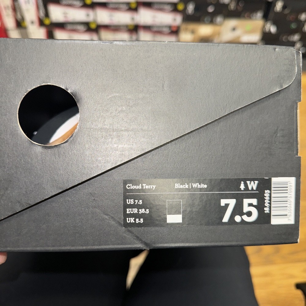 Men's On Cloud Terry Sneakers in Black/White/Gum - Size 7.5