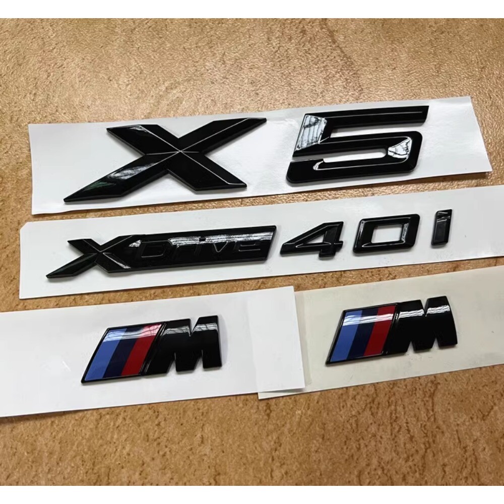 Gloss Black For X5 Series Emblem X5+XDrive40i Letter Rear Trunk Badge XDrive 40i