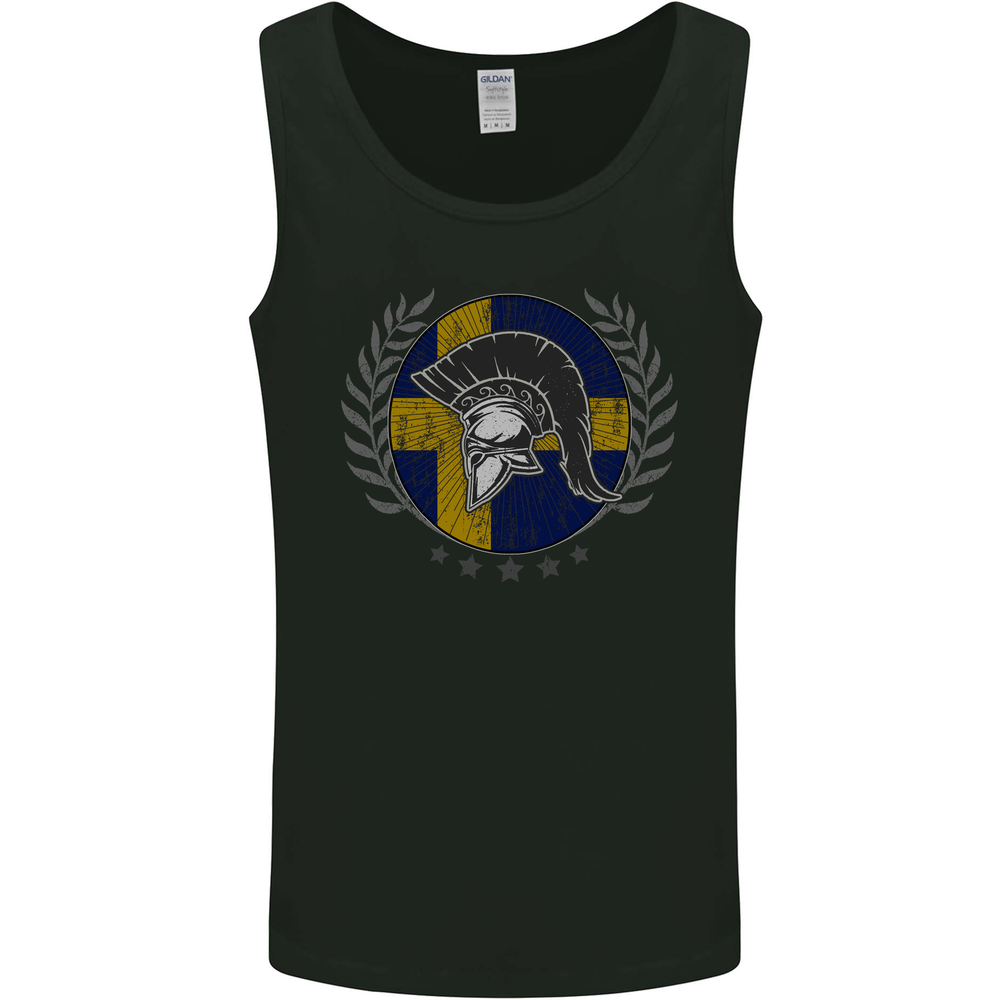 Sweden Bodybuilding Flag Gym Training Swedish Mens Vest Tank Top