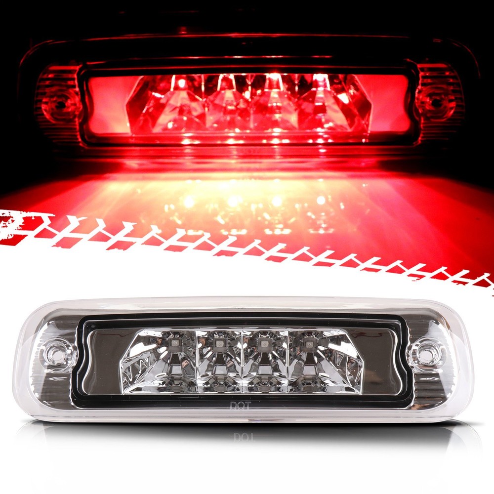 For 97-01 Jeep Cherokee 3rd Third Brake Light Cargo Tail Lamp LED Clear Lens