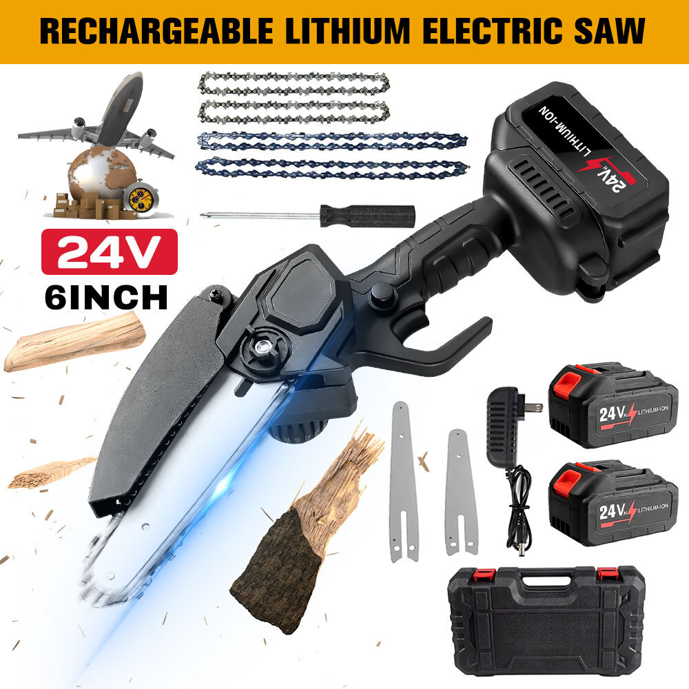 Mini Cordless Electric Chainsaw - Battery Powered Handheld Chainsaw