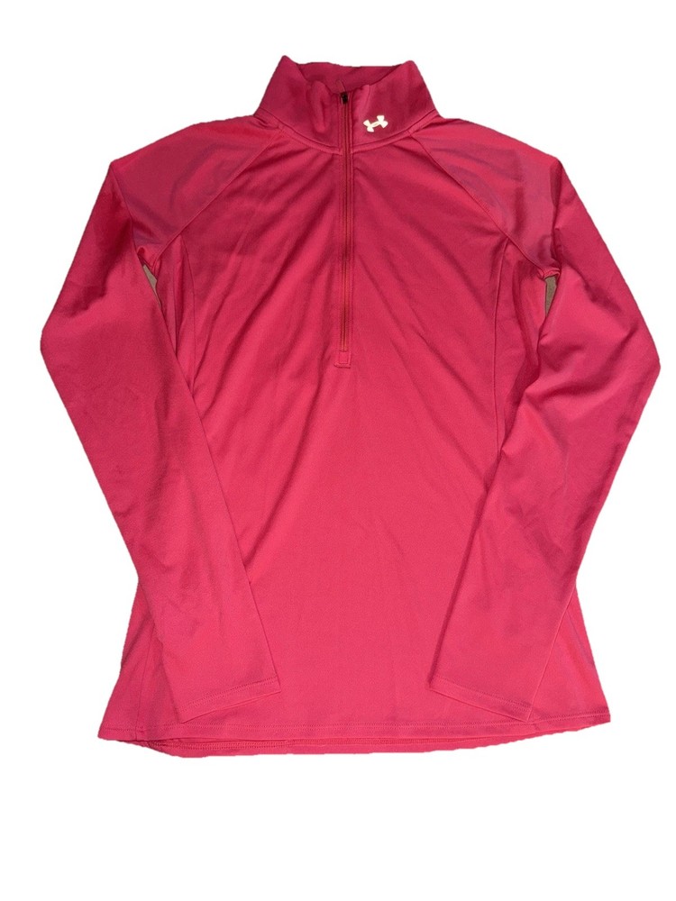 Under Armour Women's Tech Twist 1/2 Zip Pullover Small Pink Shock Thumbholes