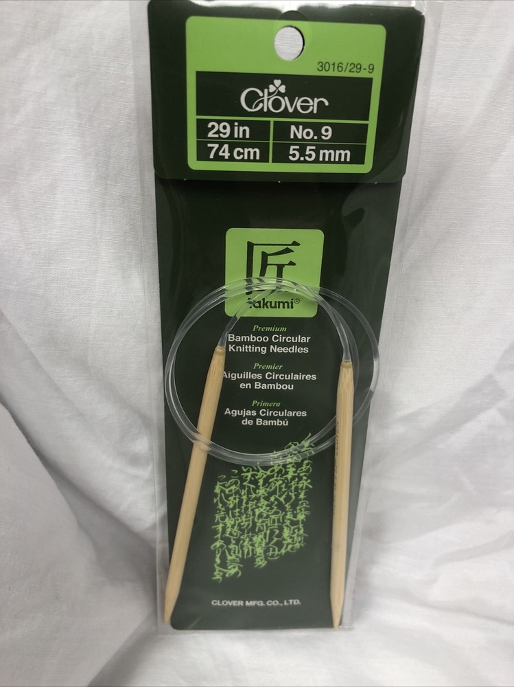 Back to School Clover Takumi Bamboo Circular 29in Knitting Needles Size 9-image