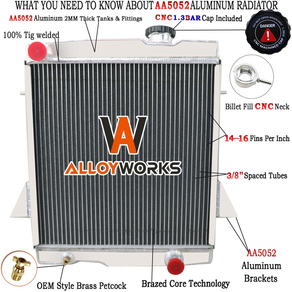 Aluminum 3 Row Radiator For 1969-1974 Triumph TR6/Triumph TR250 1967-68 2.5L MT