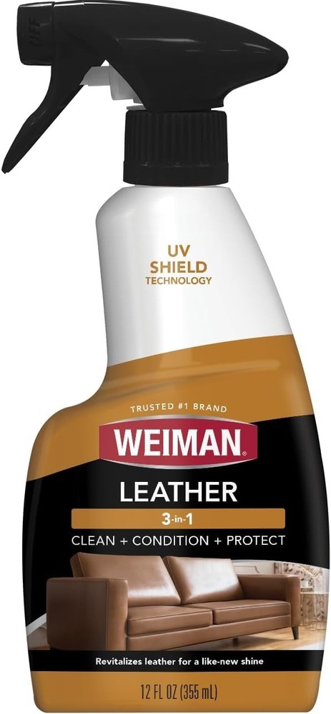 Weiman LEATHER CONDITIONER CLEANER Protect Restore Car Auto Seat Sofa 12oz spray