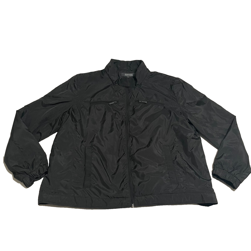 Kenneth Cole Reaction Black Full Zip Jacket Men's XXL Lightweight Polyester-image