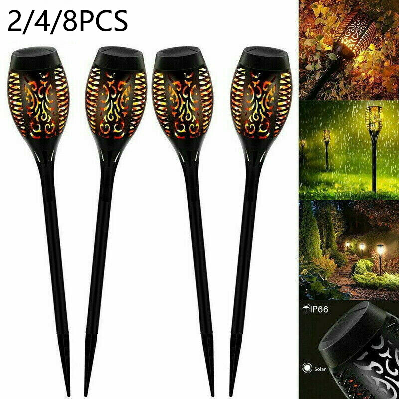 Solar Flame LED Path Lights for Outdoor Garden & Yard