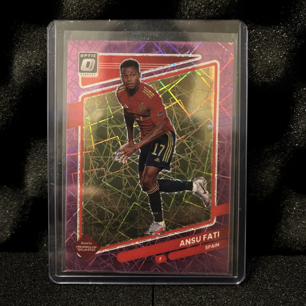 2021-2022 Donruss Soccer Optic Ansu Fati Purple Velocity 03/99