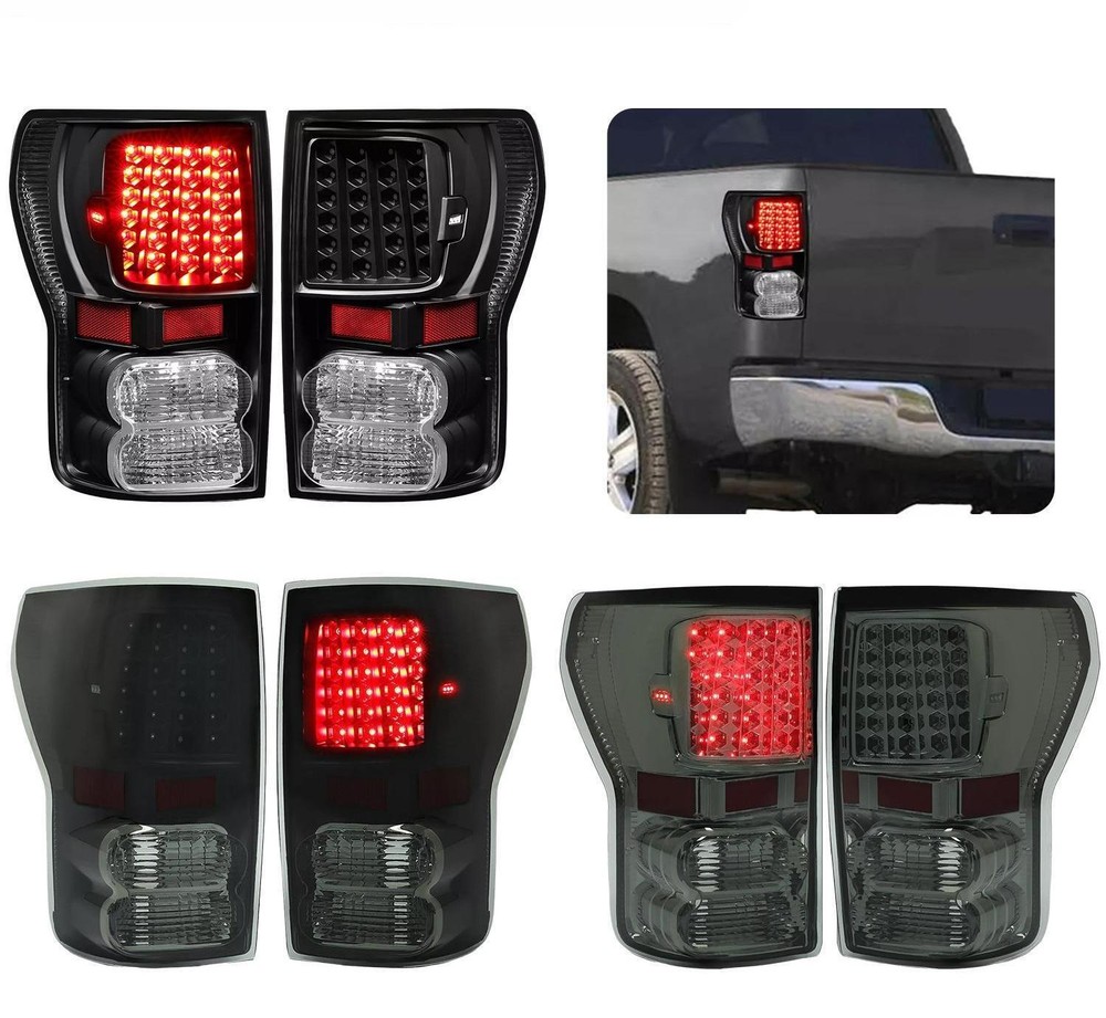 Smoke/Clear LED Tail Lights Brake Lamps For Toyota Tundra 2007-2013 Left+Right