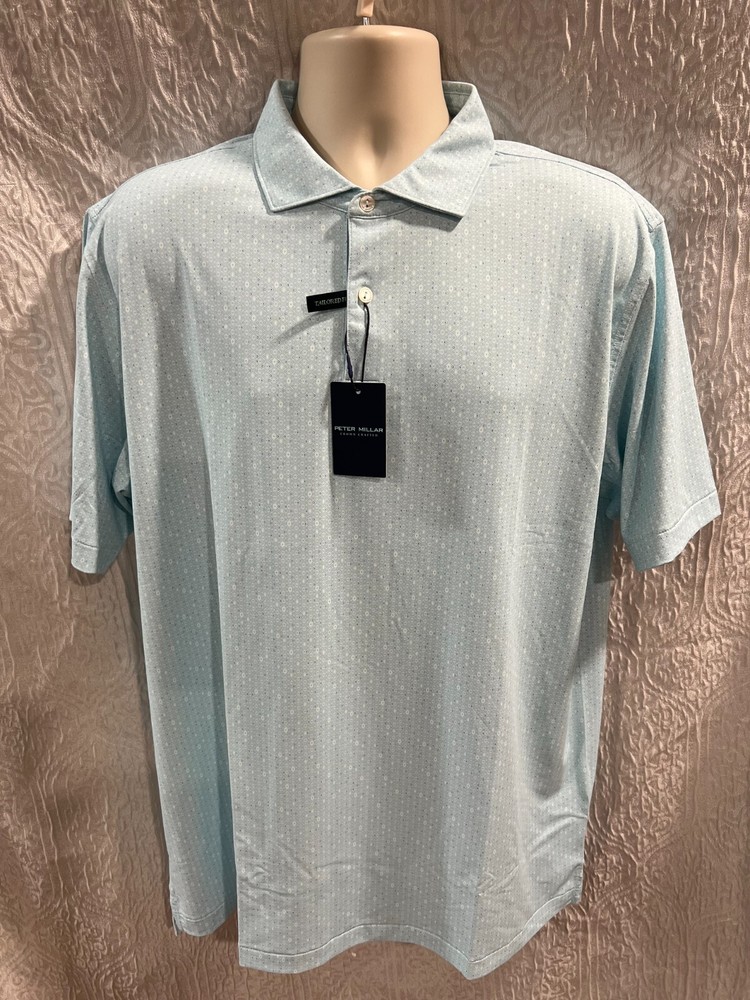 Peter Millar Crown Crafted Men's Size XL Printed Performance Jersey Golf Polo