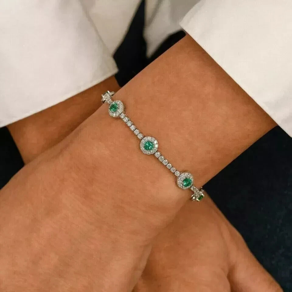 Tennis Bracelet 14K White Gold Plated 7