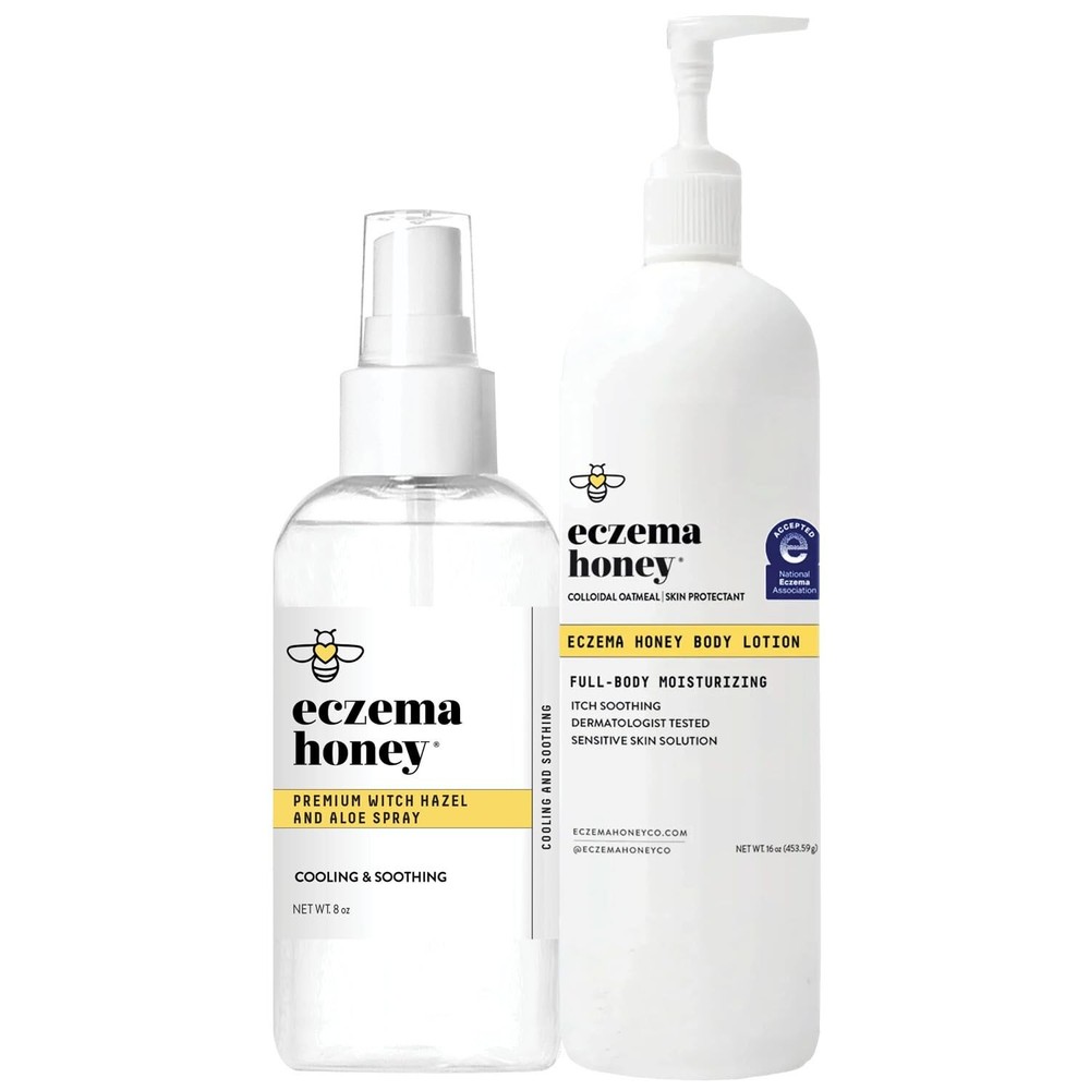 ECZEMA HONEY Premium Witch Hazel & Aloe Spray & Oatmeal Body Lotion - Natural...