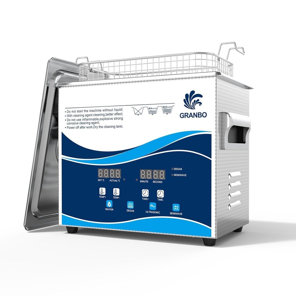 120W Ultrasonic Jewelry Cleaner 3.2L 40kHz with Heater for Deep Cleaning