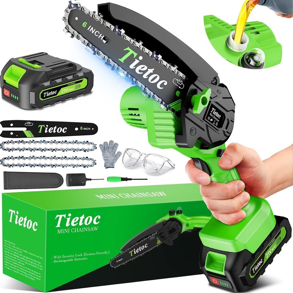 6 Inch Cordless Mini Electric Chainsaw with Battery Power