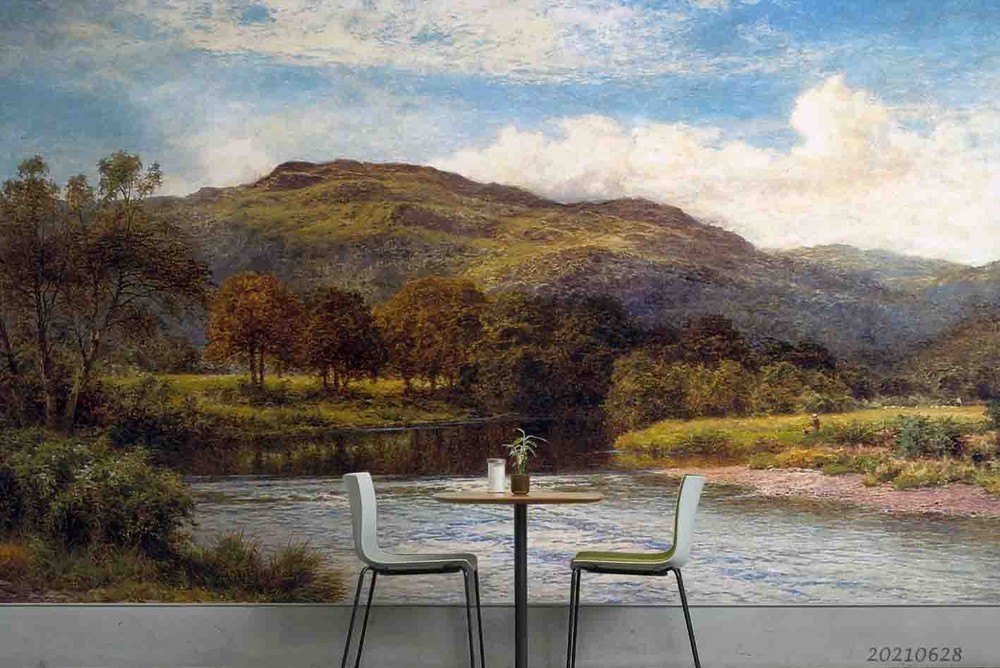 3D Mountain Forest River Sky Landscape Wall Murals Wallpaper Murals Wall Sticker